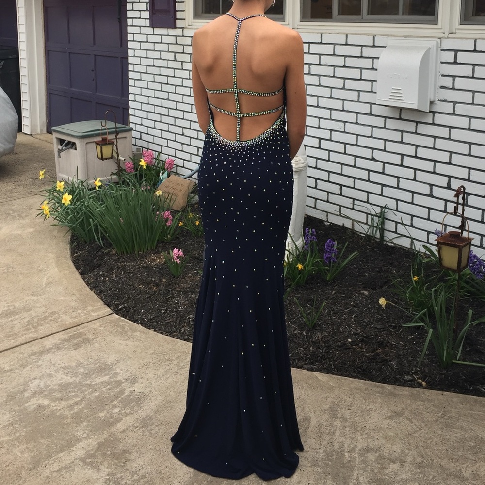 Jovani navy blue prom dress